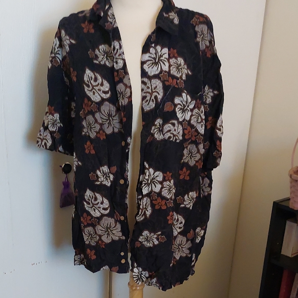 Hawaiian ShortGeorge Black Floral Men's Shirt